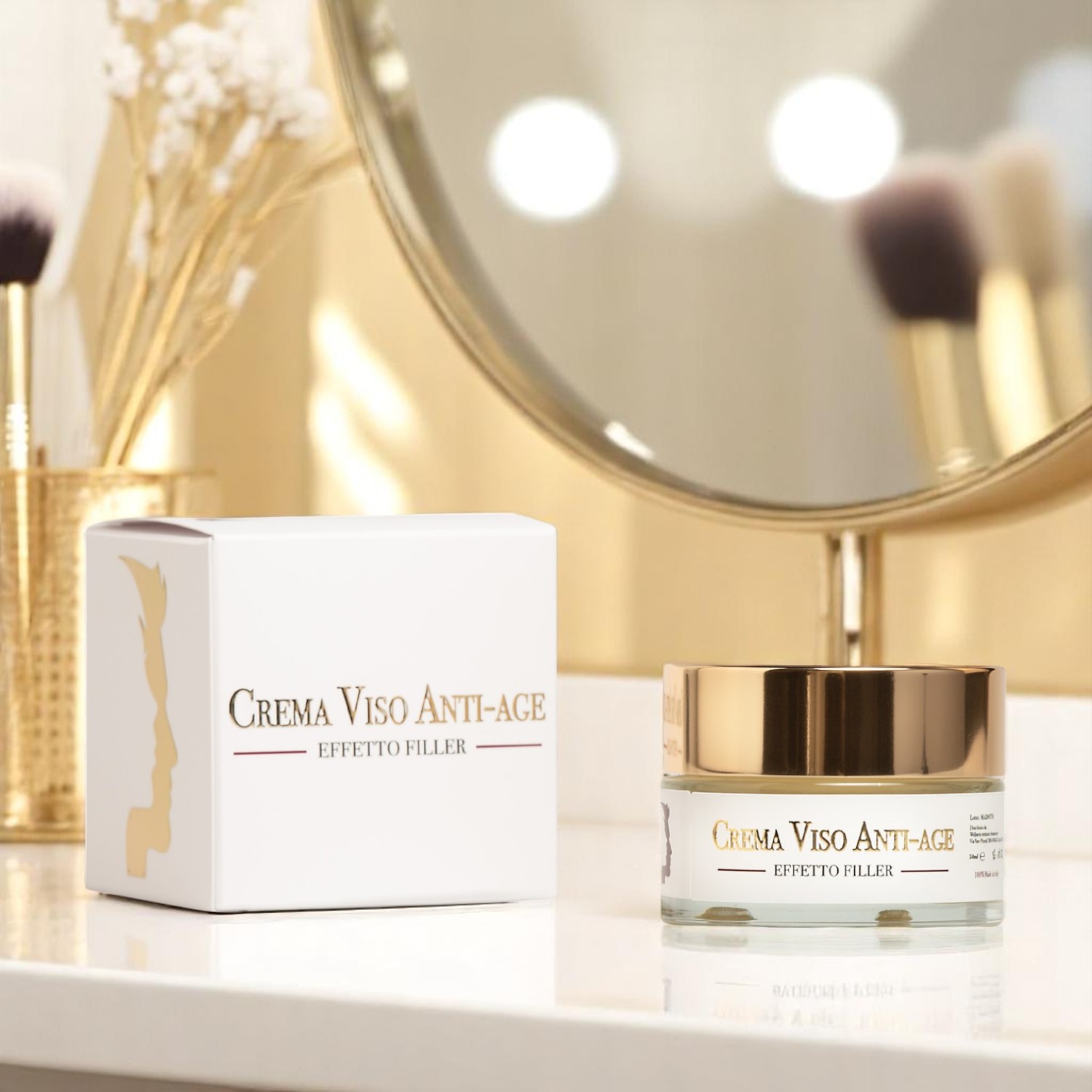 Idratazione profonda, azione antiage e luminosità naturale in una crema con Oro 23 carati, Acido Ialuronico e Coenzima Q10.