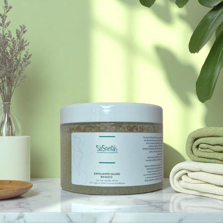 Esfoliante salino bifasico con sale del Mar Morto e oli agrumati